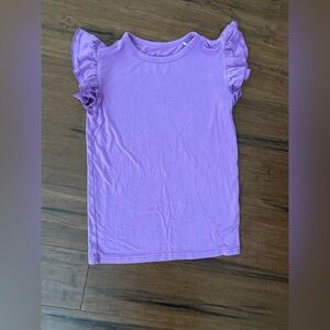 Little Sleepies Play Girls' Purple Ruffle Sleeve Short-Sleeve Bamboo Tee Size 8